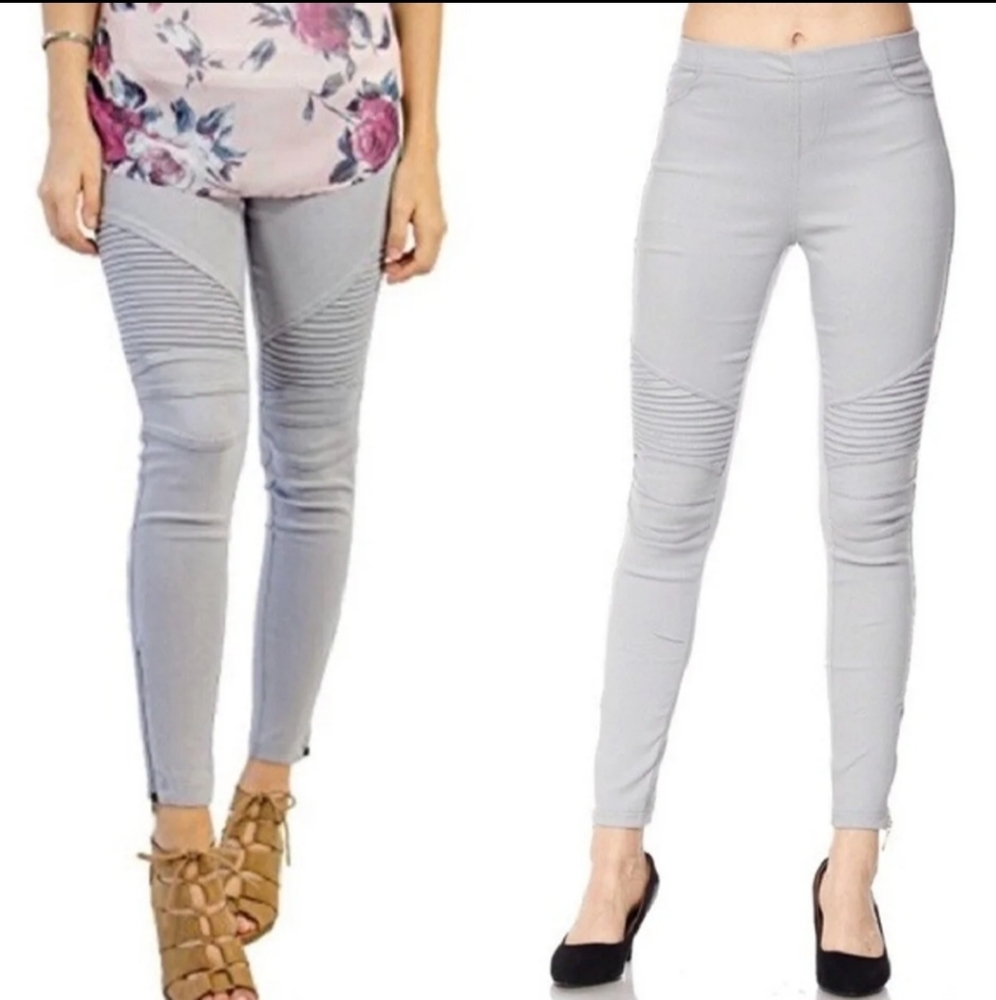 GRAY MOTO JEGGIES FITS SIZE 2-6